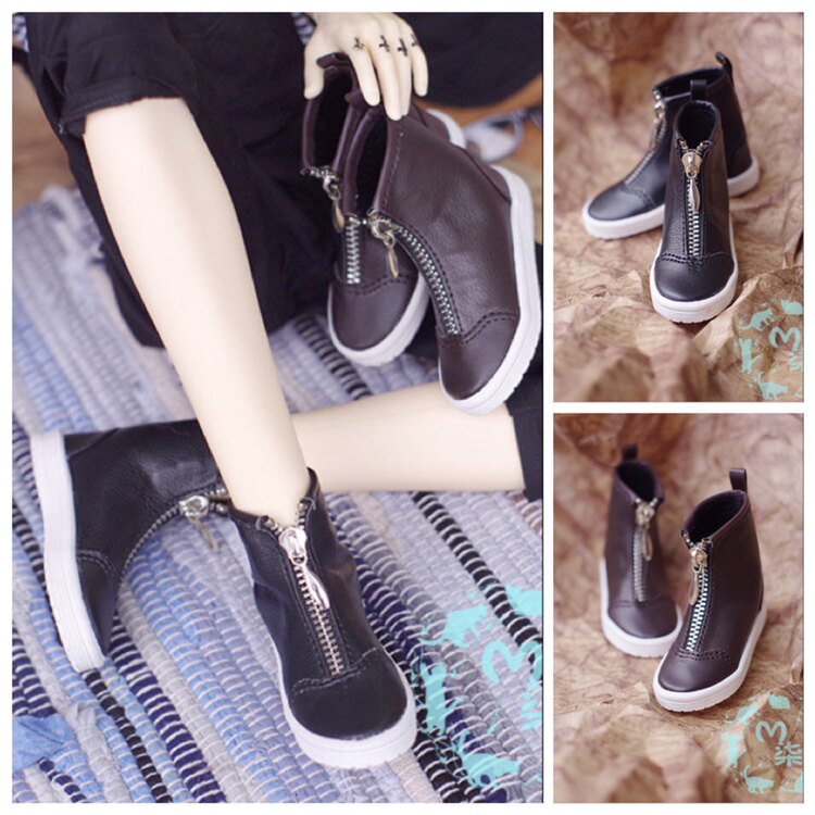 BJD Doll Shoes 4 points 3 Uncle Great Uncle 30% 40% High Cylinder Pull Chain Casual Leather Shoes Board Shoes Spot