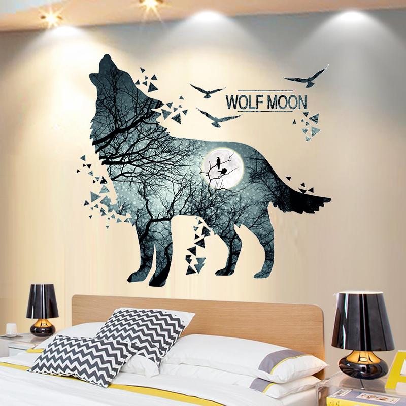 Creative wall sticker bedroom wall decoration small room renovation supplies in rental dorm room bedroom wallpaper self-adhesion