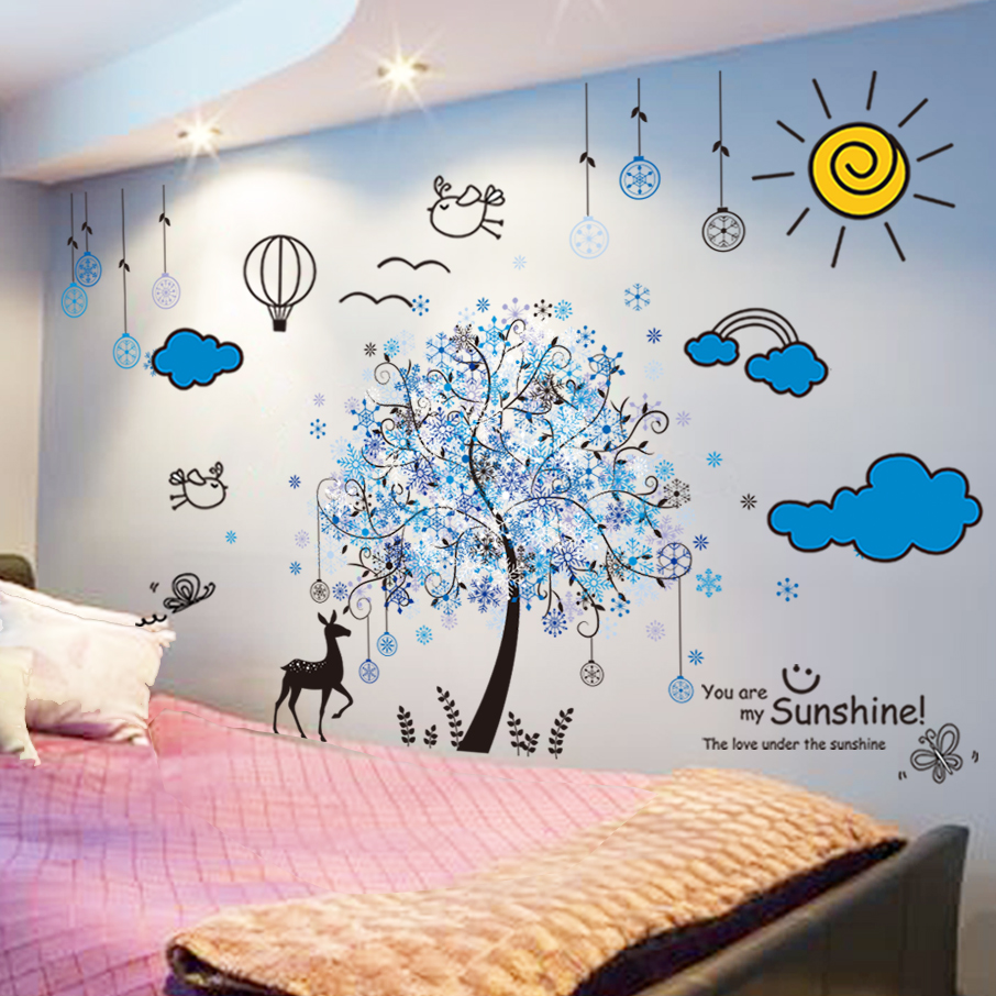 Bedroom warm romantic wall stickers stickers for boys and girls children's room wall posters Wallpaper Self-adhesive wall painting on wall