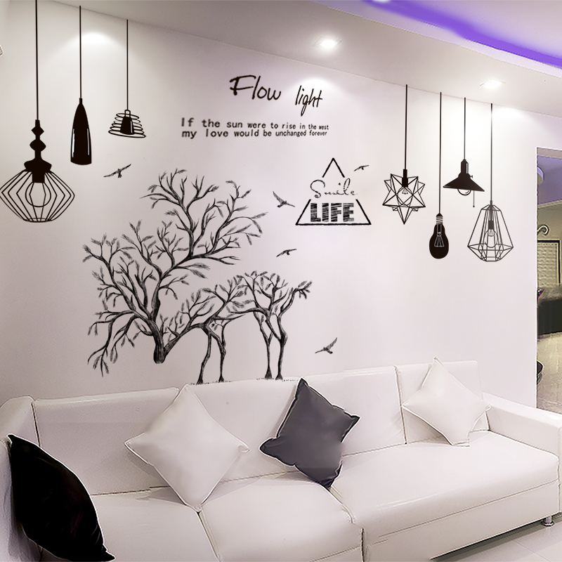 Personality creative Elk text post English wall painting Self-adhesive wallpaper Nordic style ins wall sticker poster decoration