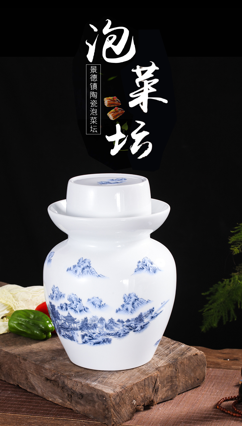 Household ceramics jingdezhen pickles pickles jar altar sichuan pickle jar of pickled egg cylinder storage tank sealing in the kitchen