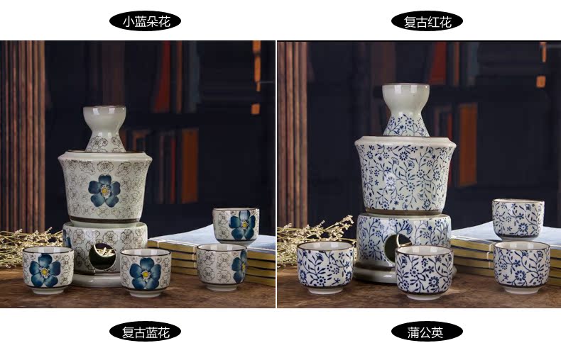 Jingdezhen ceramic wine set temperature wine pot hot hip warm wine decanters huangbai the qing hot warm wine decanters