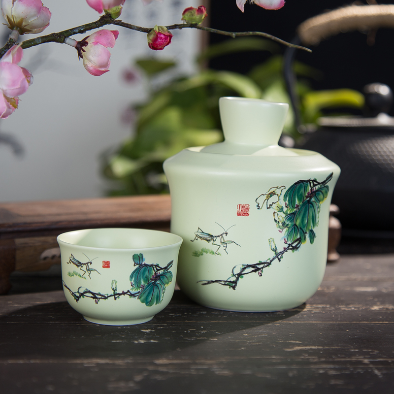 Jingdezhen ceramic liquor wine suits for hot hip home wine glass jar of wine wine temperature yellow rice wine