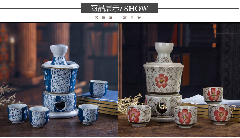 Jingdezhen ceramic wine set temperature wine pot hot hip warm wine decanters huangbai the qing hot warm wine decanters