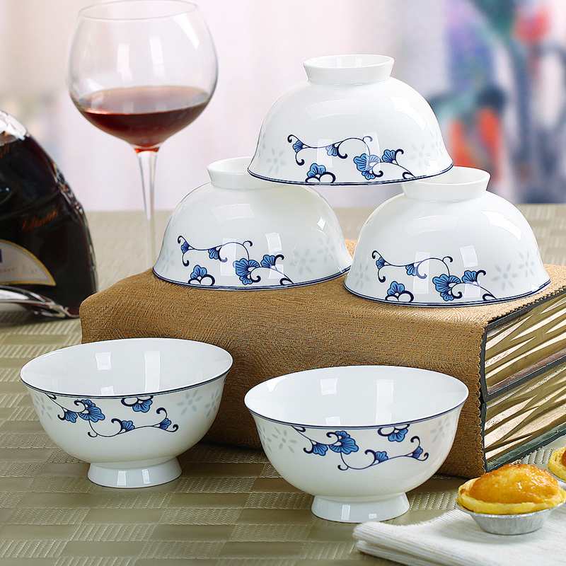 Jingdezhen 5 inches ipads porcelain 10 pack 】 【 4.5 inches tall bowl Chinese rice bowls hot household bowls