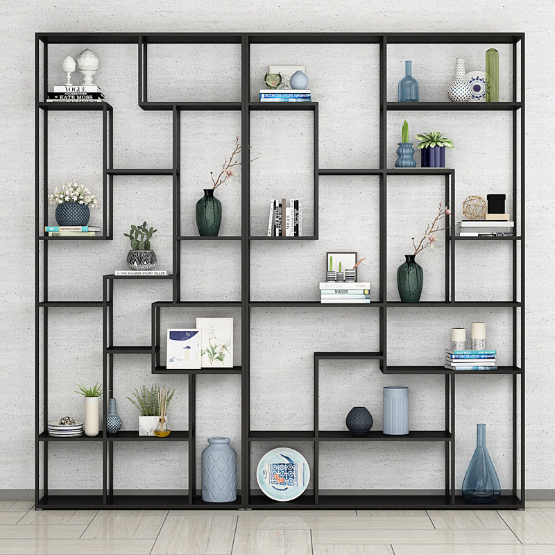 Iron Art Shelves Landing Bookshelves Brief Creative Art Living Room Industrial Wind Partition Bogu Show Show Office