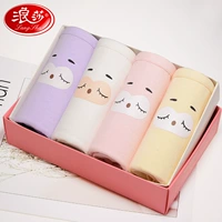 Đồ lót nữ cotton tập tin hộp quà tặng in tóm tắt ở eo bông kéo dài nhà sản xuất quần short cotton do lot nu