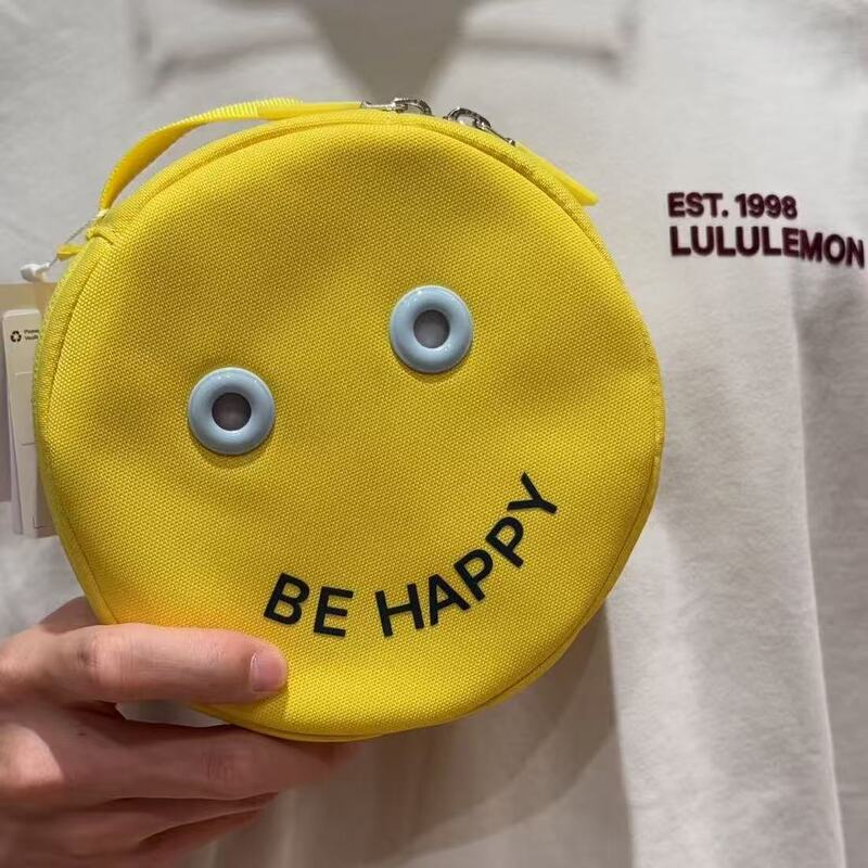 Lululemon Genuine Smiley Face Waterproof Storage Bag Bag Pendant Cute Coin Purse Miscellaneous Bag Cute Gift for Women