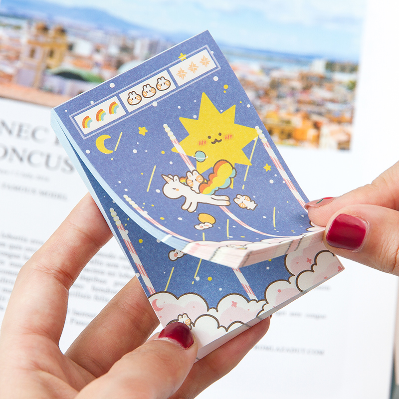 Korean Version Cartoon Ripping Mesh Red Convenience Stick To This Creative Convenience Sticker Cheat List Message Card Material Paper 100 sheets