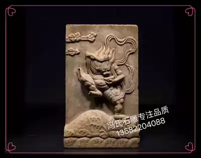 Kuixing point bucket white marble height 80 width 48 thickness 15 Holding a pen in one hand holding a bucket in the other hand to dominate the leader