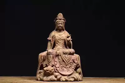 Free Guanyin Avalokitesvara Bodhisattva blue stone color painting size 40 high width 27 thick 17