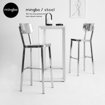 Bar stool Light luxury high stool Bar chair bar chair backrest modern simple household net red outdoor stainless steel