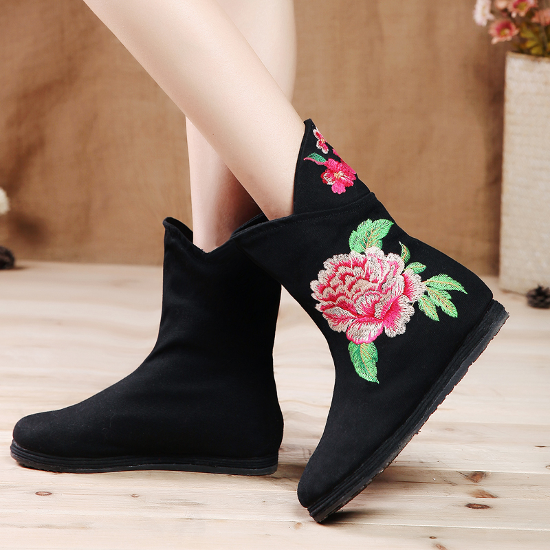 2018 mùa thu mới giày gió quốc gia giày nữ cũ Bắc Kinh đơn ủng giày boot nữ cổ cao Hàn Quốc