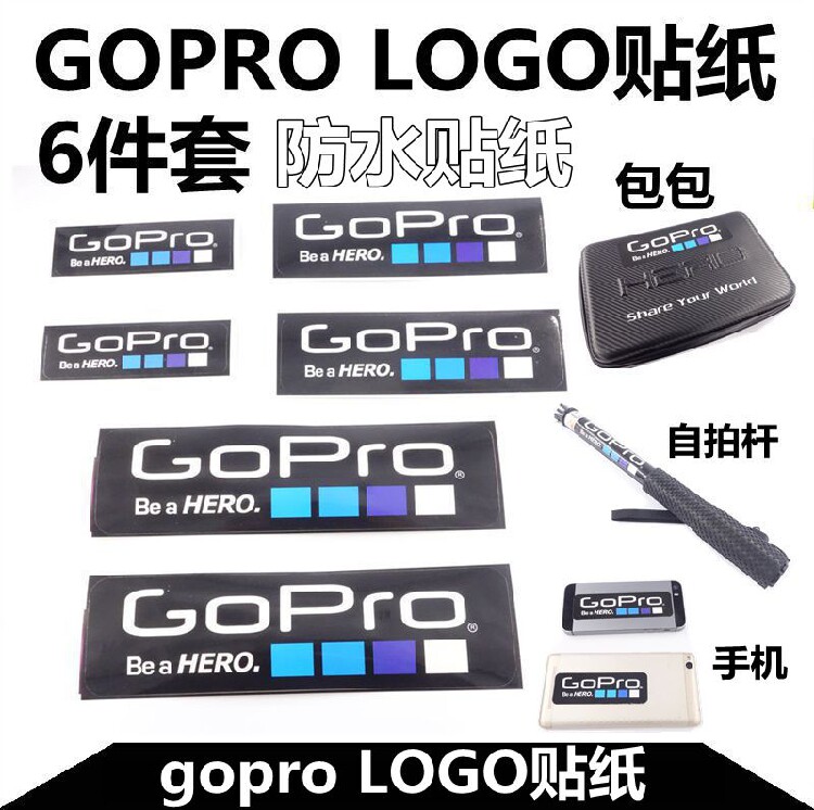 GoPro LOGO sticker Hero 5 sticker camera logo sticky paper HERO4 sticker sticker