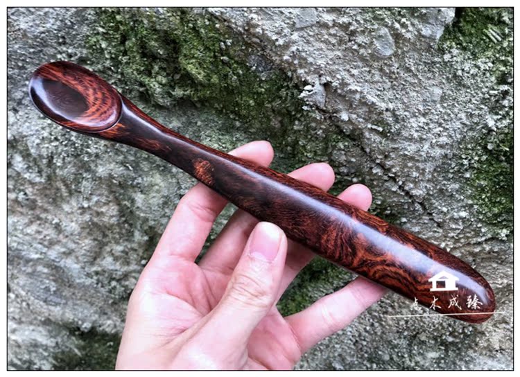 Red Wood Hainan Yellow Flower Pears Spoon Home Creative Cute Children Baby Eating Long Handle Wood Wood Made of wood