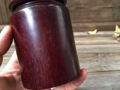 Mahogany crafts small leaf red sandalwood Wood wooden tea set tea ceremony oxidation high oil dense storage tube tea pot boutique