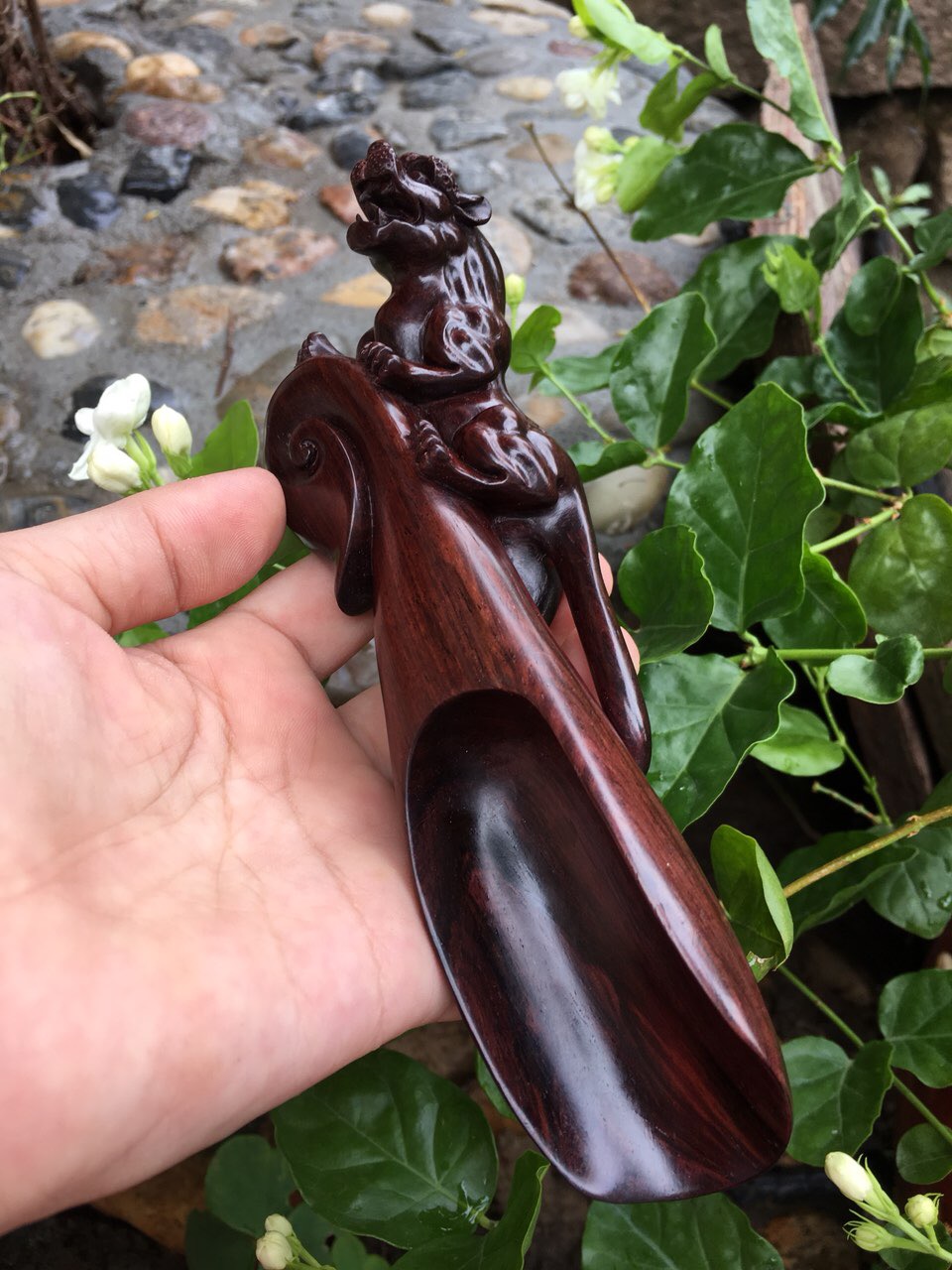 Hainan Yellow Flowers Pear Wood Old Stock All The Way To The Leopard Tea Spoon Sea Huang Teaspoon Teaspoon Sea Real Tea Shovel Craftsmanship Gift Hem Accessories