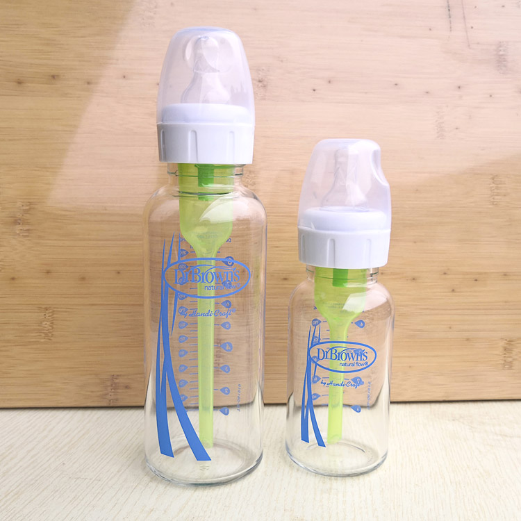 (Original) Brown Dr. Brown Mouth Bottle Baby Anti-Flatuled Gas Anti-Choked Milk Standard Caliber Glass Milk Bottle