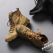 Self-retention recommended autumn and winter mens high-help sports leisure canvas fight pig eight leather overs Boots Boots boatmen