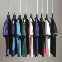 Foreign trade plus size summer mens color stitching short sleeve polo shirt business leisure Joker lapel T-shirt half sleeve