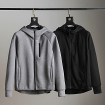 Foreign trade tail single spring men handsome Joker comfortable air cotton hooded jacket sweater jacket zipper hoodie