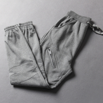 Foreign trade tail single pull down thickened mens casual pants simple Joker closing small feet sports pants mens trousers