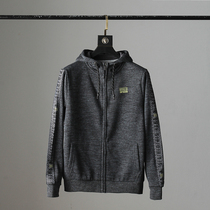 Foreign trade tail single autumn and winter new mens velvet sports and leisure Joker hooded sweater cardigan zipper sweater jacket