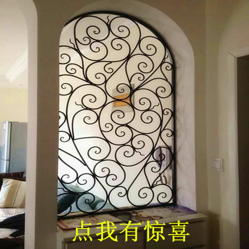 Modern European style wrought iron simple screen partition living room porch bedroom fashion hollow arch creative flower window entrance hall