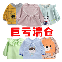 Baby clothes baby waterproof food clothes childrens corduroy anti-dressing boys and girls wearing bibs to prevent dirty in winter