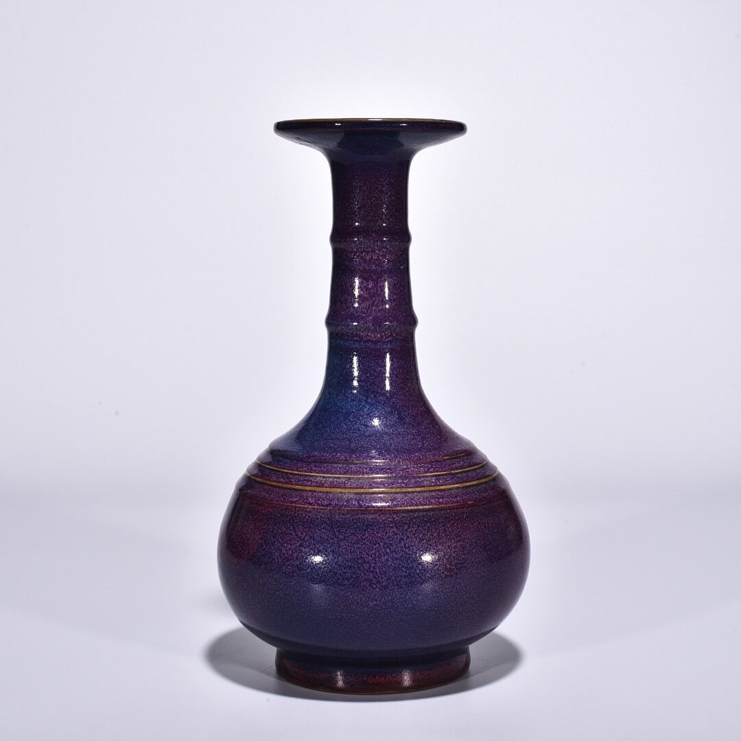 中国古美術・宋汝窯・天青釉双耳四方花觚・青磁・唐