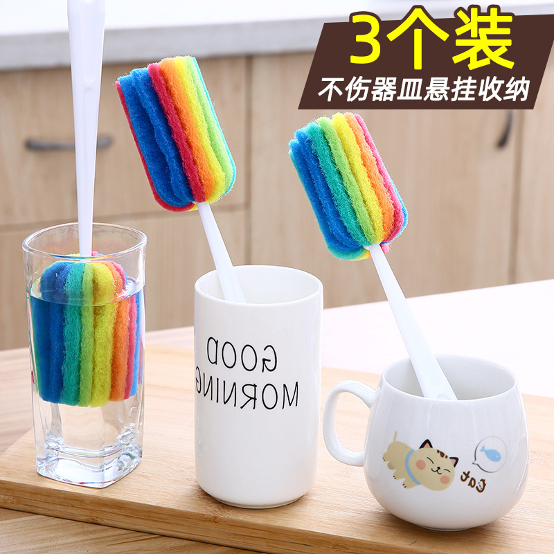 Cup Brushed with cup Divine Instrumental Brush Water Cup Clean Long Handle Wash Bottle Brush No Dead Angle Go To Tea Stains Rinse Sponge Small Brush