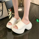 Eight centimeter height-enhancing women's summer outer wear thick soles feel like stepping on shit