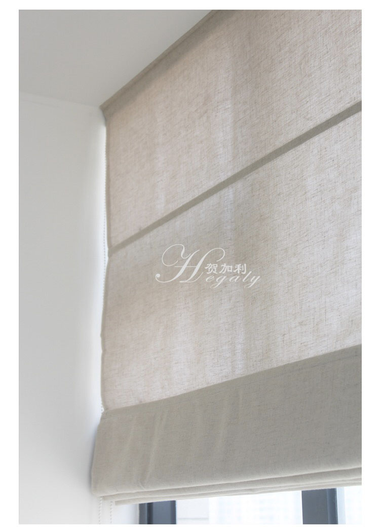 HEGALY | Cotton màu be Roman rèm hoàn thành tự nhiên rèm nâng B & B cafe vải rèm - Phụ kiện rèm cửa cây treo rèm không cần khoan tường