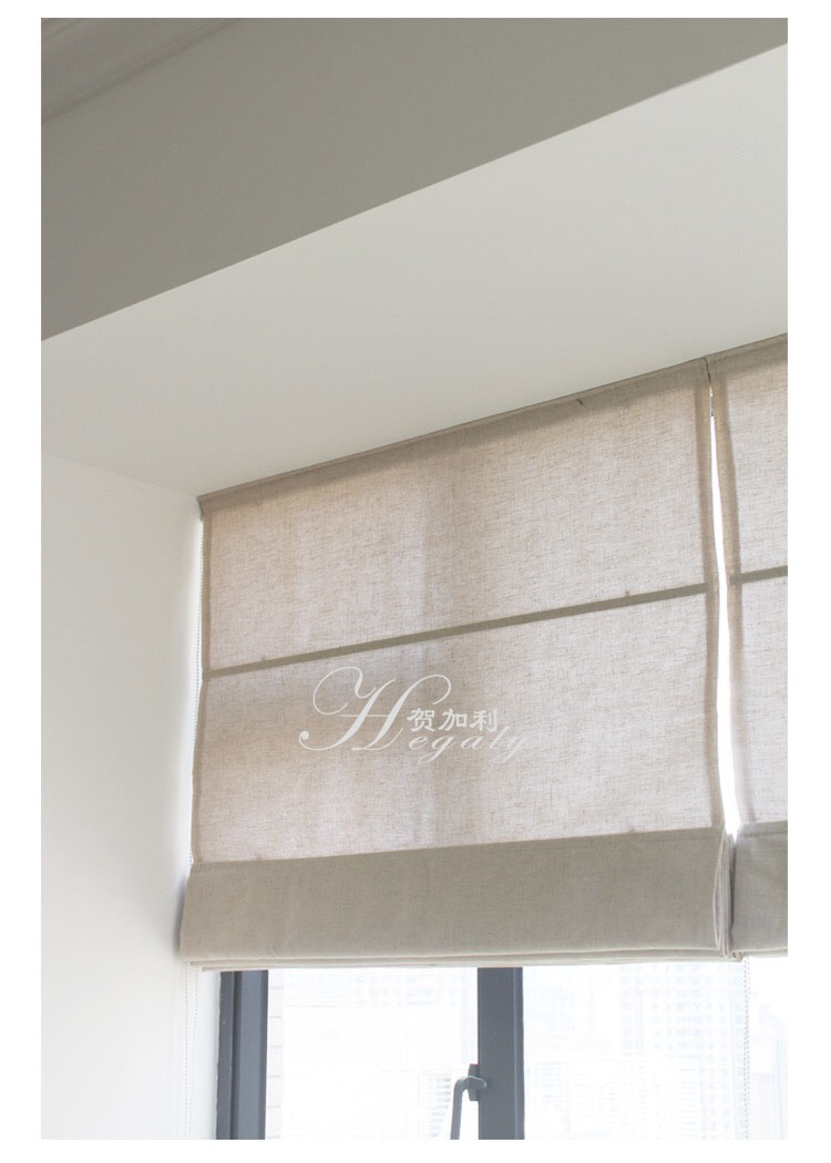HEGALY | Cotton màu be Roman rèm hoàn thành tự nhiên rèm nâng B & B cafe vải rèm - Phụ kiện rèm cửa cây treo rèm không cần khoan tường