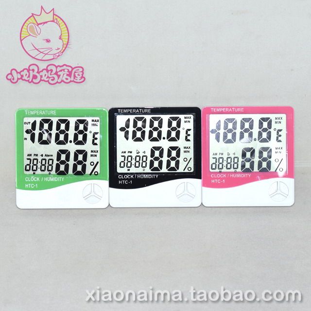  Electronic thermometer hygrometer oversized screen with time alarm clock external placed or suspended