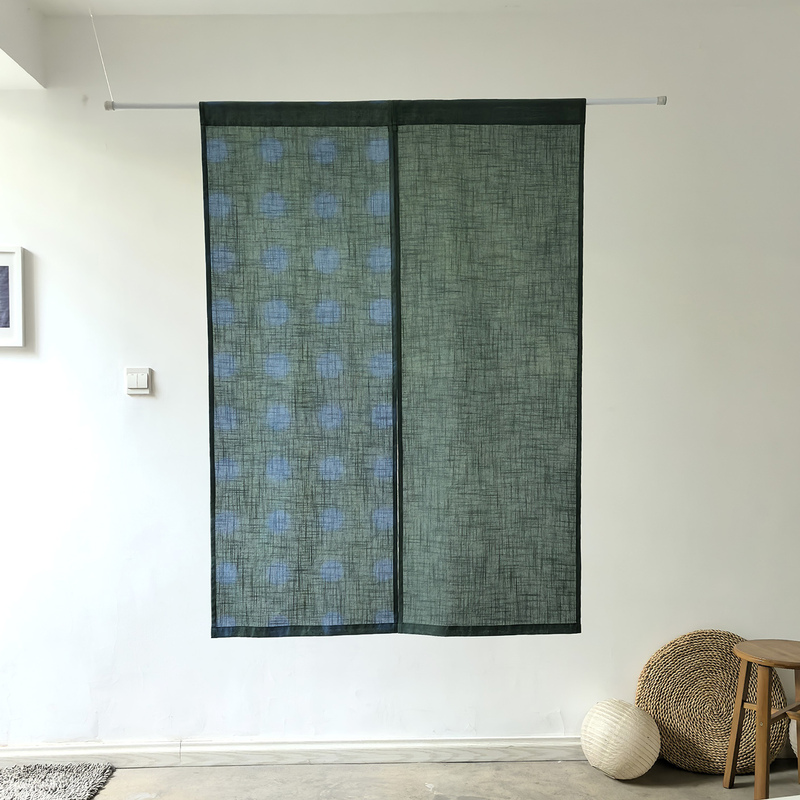 | ▋ Ability | ▋ Lz04 Handmade Tie-Dye Green Polka Dot Cotton and Linen Semi-Blackout Door Curtain Half Curtain 85X120Cm | ▋ Ability | ▋ Lz04 Handmade Tie-Dye Green Polka Dot Cotton and Linen Semi-Blackout Door Curtain Half Curtain 85X120Cm