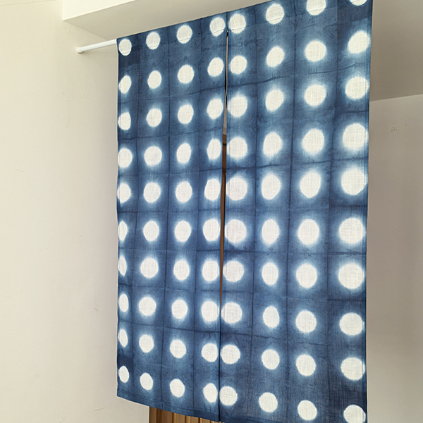 | ▋ Ability | ▋ Lz10 Handmade Tie-Dye Blue Dyed Cotton and Linen Chinese-Style Semi-Blackout Door Curtain Half Curtain 85X120Cm