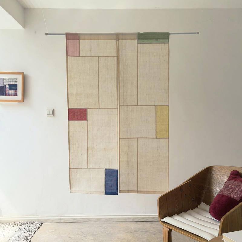 | ▋ Ability | ▋ X02 Handmade Ramie Linen Door Curtain Half Curtain Partition Light-Transmitting Multi-Color Patchwork Curtain | ▋ Ability | ▋ X02 Handmade Ramie Linen Door Curtain Half Curtain Partition Light-Transmitting Multi-Color Patchwork Curtain