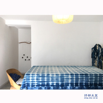 ) Original hand-dyed blue dye cotton fabric tablecloth tablecloth 145x200 ZB6