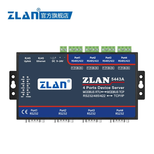 Serial Server 4 Port RS232/485/422 ROTOR TCP/IP -преобразователь ZLAN5443A MODBUS