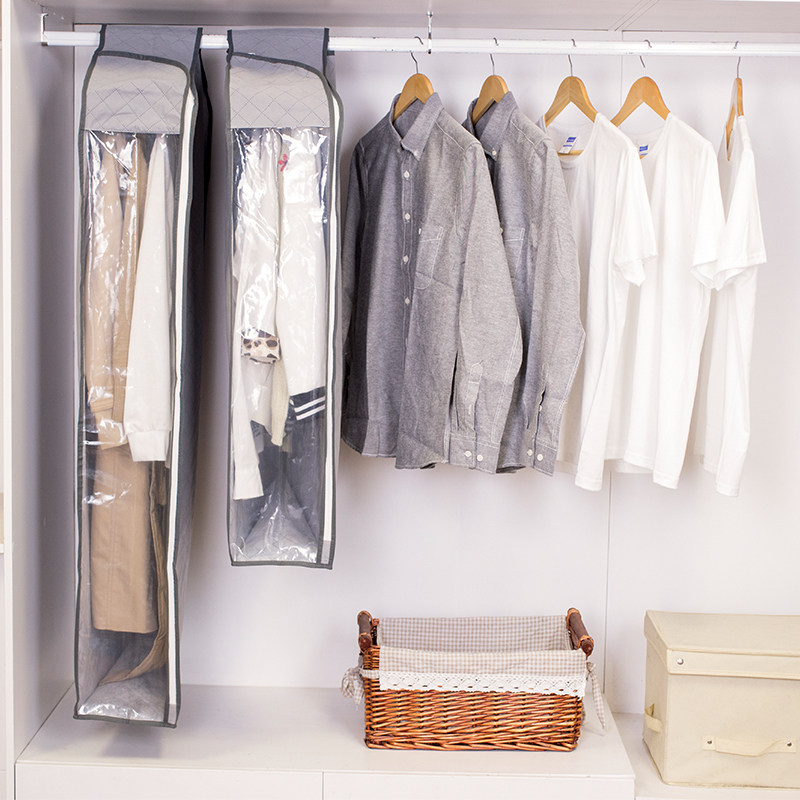 Clothes dust cover Mink fur coat cover Activated carbon moisture-proof hanging clothing bag Household hanging dust bag clothing cover