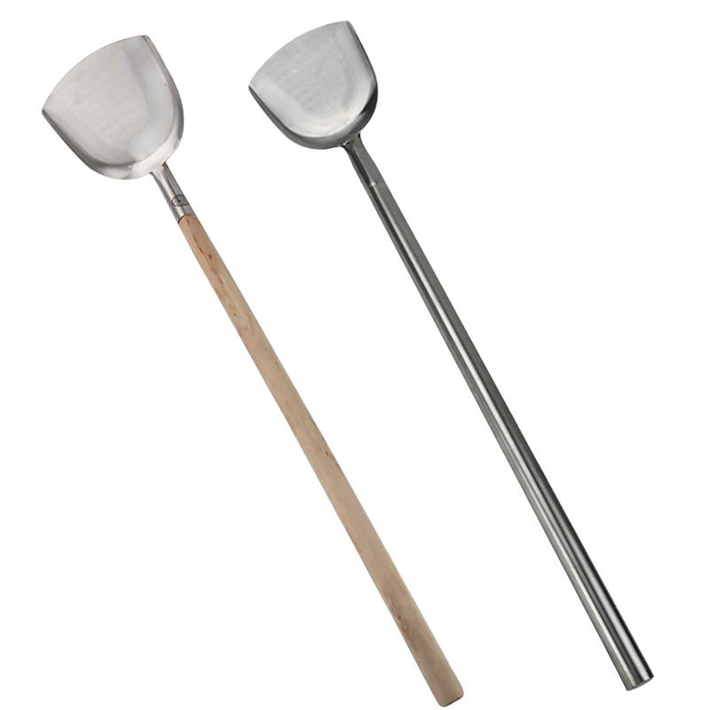 Quality stainless steel frying spoon Spade Head Hotel Stir-frying Shovel Lengthened Wood Handle Large Pan Shovel Large cafeteria Dining Room Cooking Shovel