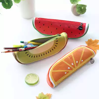June 1 fruit pencil case large capacity creative pupils pencil bag children's stationery box men and women's storage bag pen box