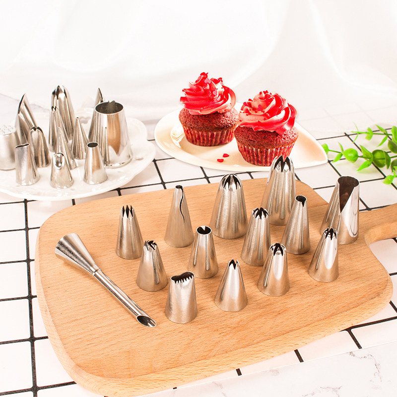 Baking tool Cake mouth 304 stainless steel mouth Rose mouth 6 8 teeth cookies squeeze mouth