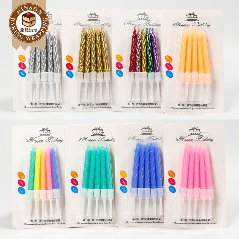 Birthday Candle Cake Crystal Thread Small Candle Children Creative Wave Comp Pair Golden Smoke-free Candle 10