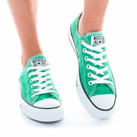 CONVERSE Converse Cổ điển Màu xanh bạc hà Màu xanh lá cây Retro Thấp Cắt vải thông thường 155737C - Plimsolls giày sục thể thao