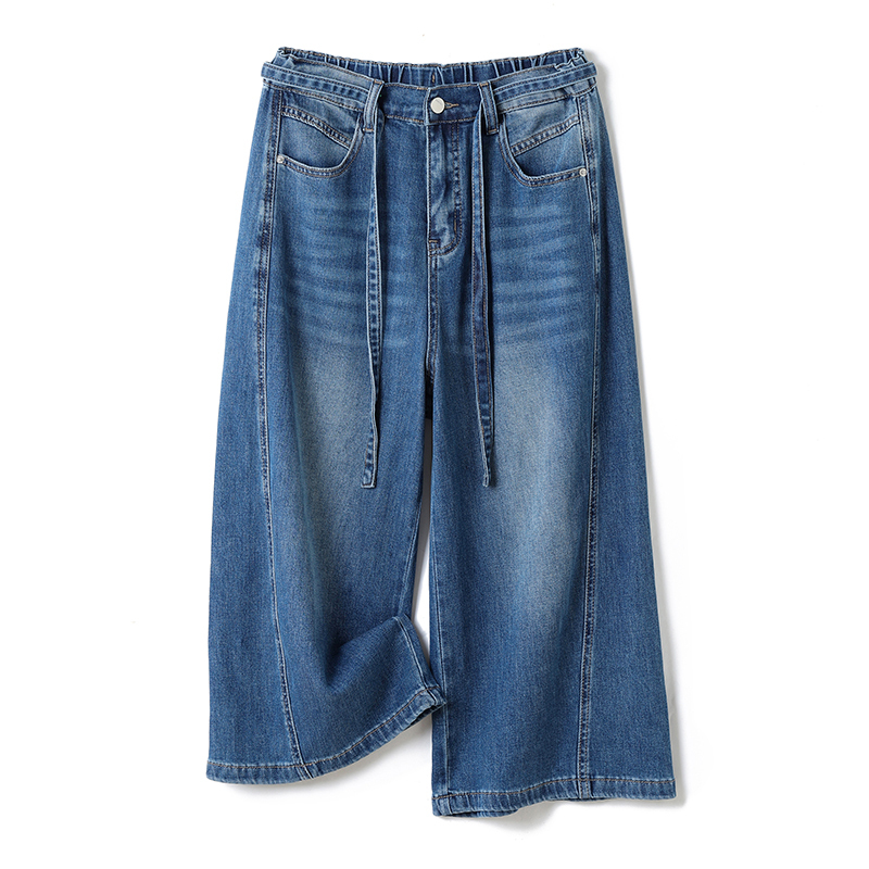 A Yue Plus-Size Cropped Wide-Leg Jeans for Women, 2026 Summer New Fashion Comfortable 7/8 Pants, Loose and Trendy A Yue Plus-Size Cropped Wide-Leg Jeans for Women, 2026 Summer New Fashion Comfortable 7/8 Pants, Loose and Trendy