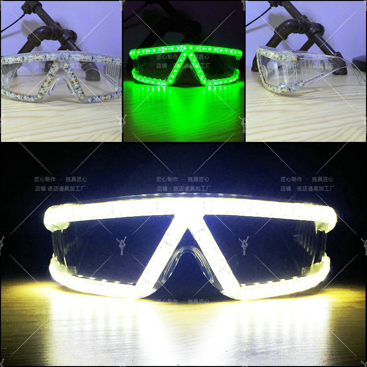 LED luminous glasses monochrome LED glasses laser gloves to perform LED luminous performance clothing laser glasses