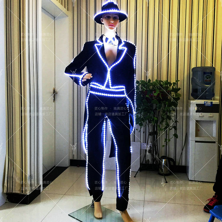 Led Luminescent Performance Costume led Luminescent Tuxedo Luminescent Suit Unisex Luminescent Performance Costume