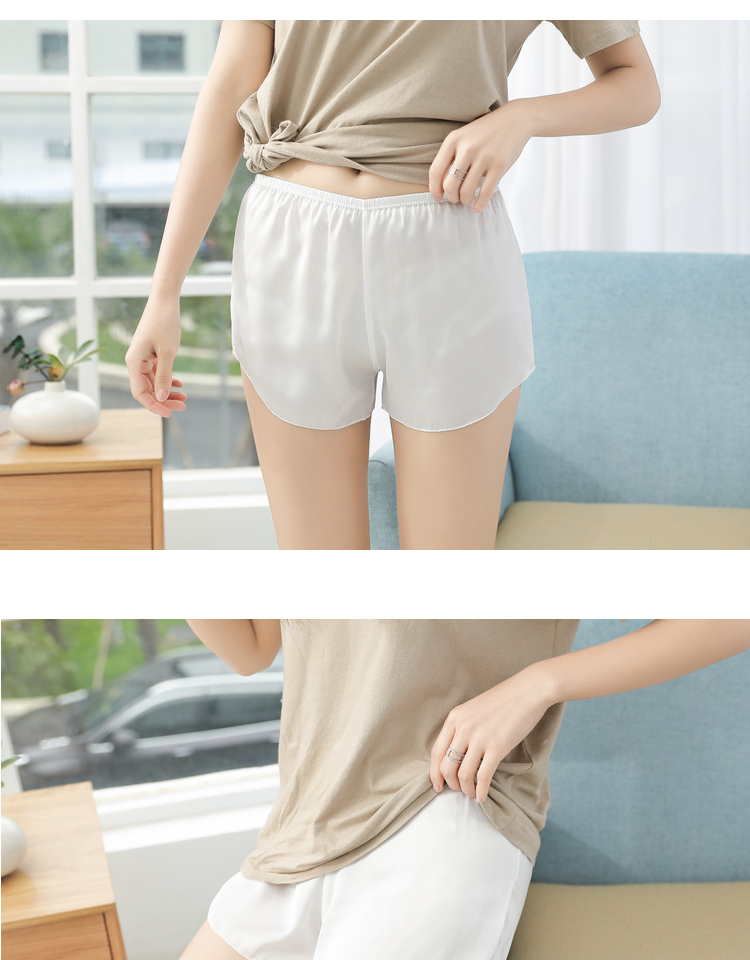 Quần an toàn phụ nữ có thể mặc mùa hè mỏng phần chống lụa lỏng lụa satin băng không có dấu vết bảo hiểm quần short bên trong xà cạp - Quần short quần ngắn ống rộng
